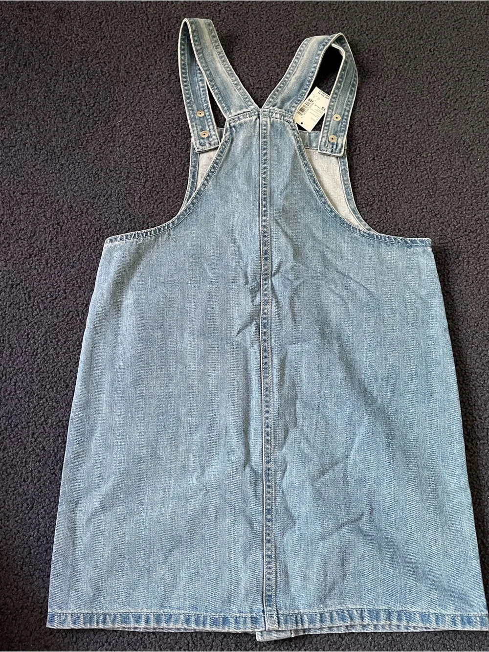 The Children's Place Light Blue Denim Overall Dress with Front Pockets - Picture 3 of 4